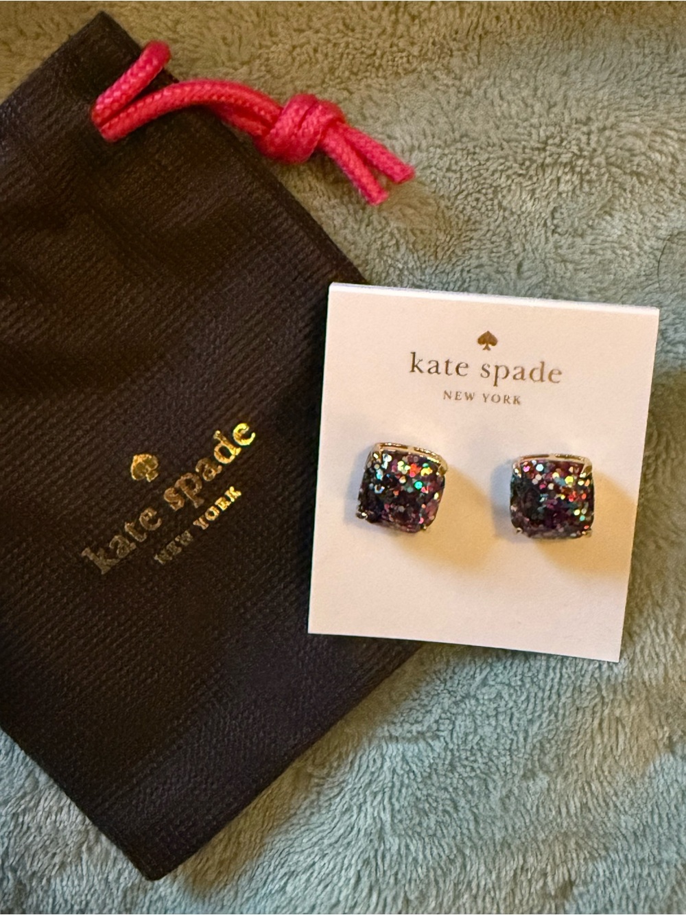 kate spade Glitter Square Stud Earrings